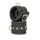 Black Leather Padded Lockable Ankle Cuffs