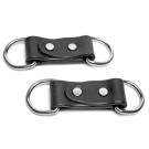 Leather D-Ring restraint attachment extensions.