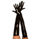 These opera length black latex gloves scream of hot sexual fetish energy.  