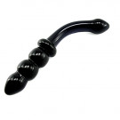 This double ended glass g-spot toy features a great g-spot stimulating wand on one end, and anal beads on the other end for twice the erotic pleasure in one toy.  