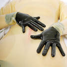 These sexy black latex gloves are a great way to start your latex fetish adventures.
