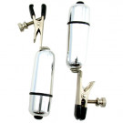 These vibrating bullet clamps are great; especially for those with sensitive nipples. 