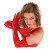 Red Latex Rubber Opera Length Gloves